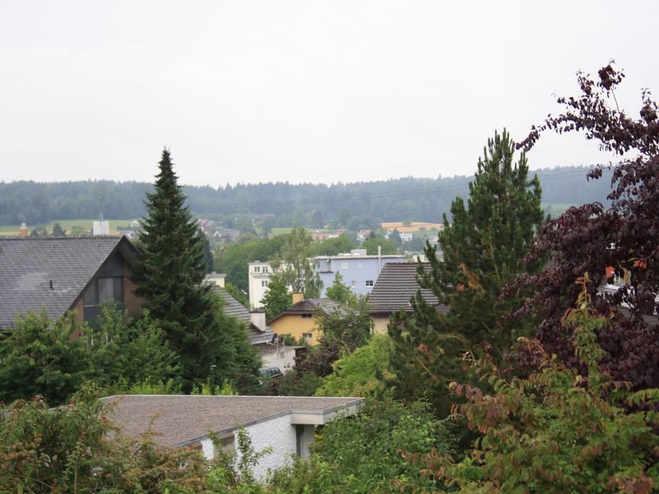 9. Juli Graue Schichtbewölkung über den Dächern von Winterthur-Seen.
