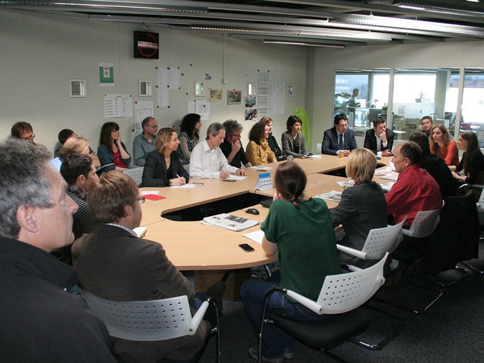 Redaktionssitzung bei «Le journal» RTS in Genf.