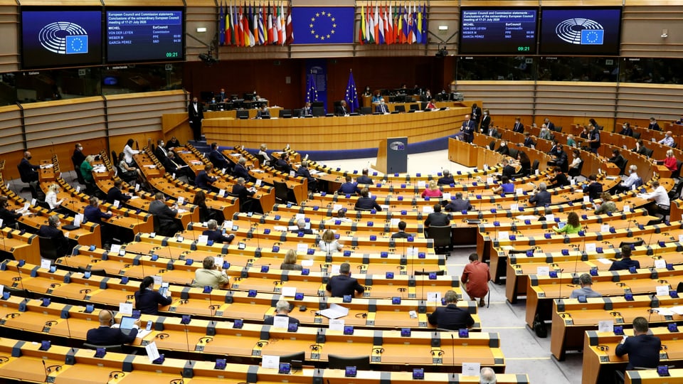 Der Sitzungssaal des Europaparlaments in Brüssel.
