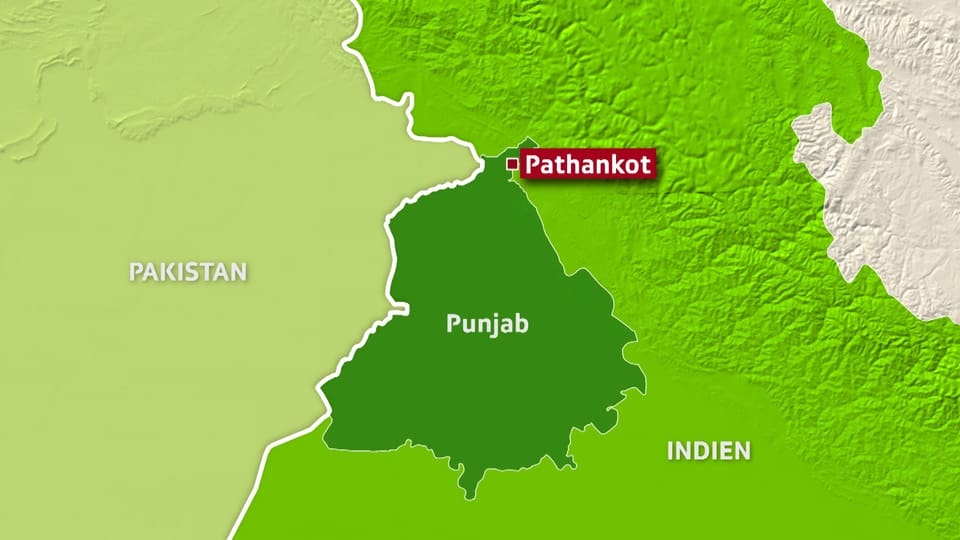 Kartenausschnitt der die Stadt Pahankot zeigt