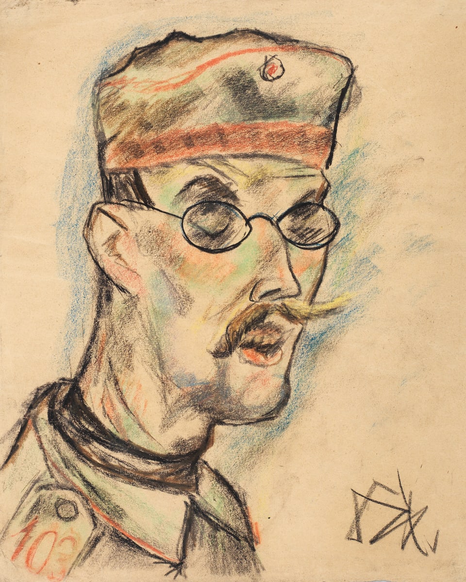 Zeichnung eines Soldaten. 