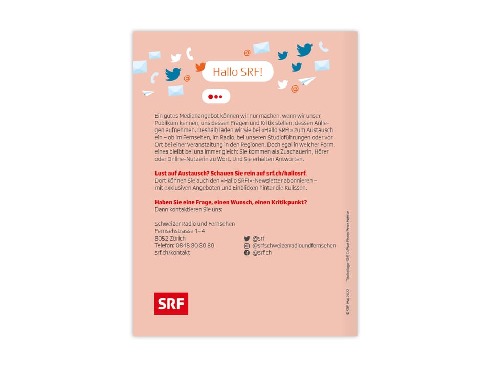 SRF-Unternehmensbroschüre «Ein Medienangebot für alle» 