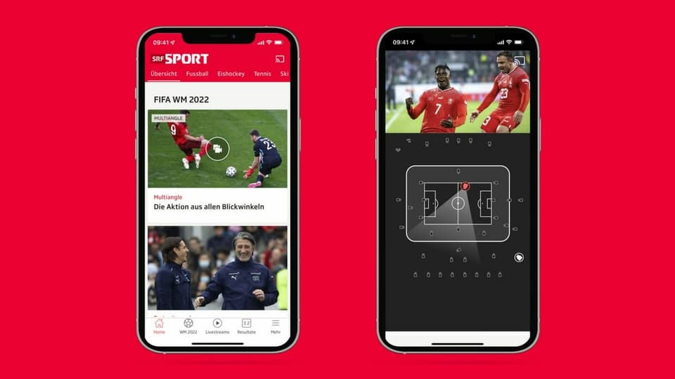 Screenshots Multiangle in der Sport App