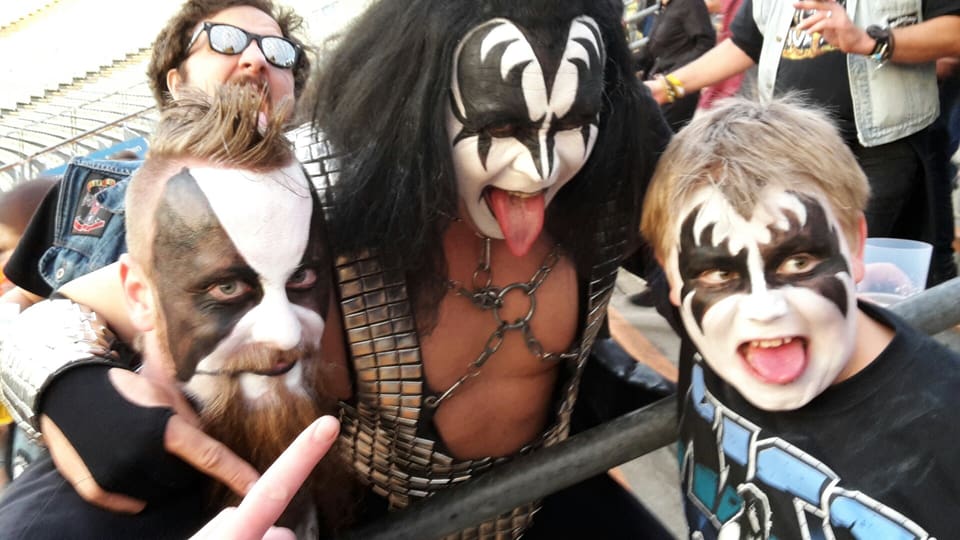 Kiss Rockt München (Rockavaria 2015) - vlnr: Ich, Kiss-Fan, Mein Sohn.
