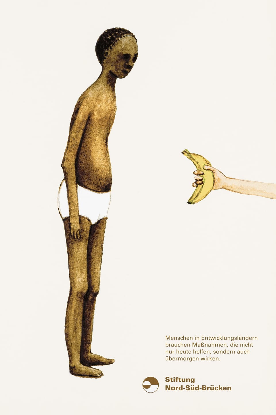 Plakat einer schwarzen Person, der eine Banane hingehalten wird.