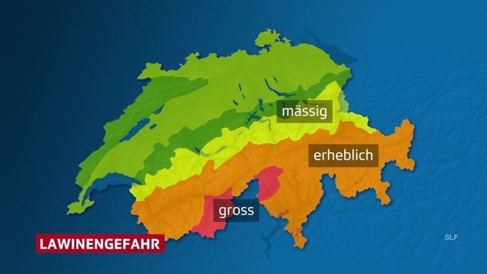 Karte zeigt die gefährdeten Gebiete in der Schweiz.