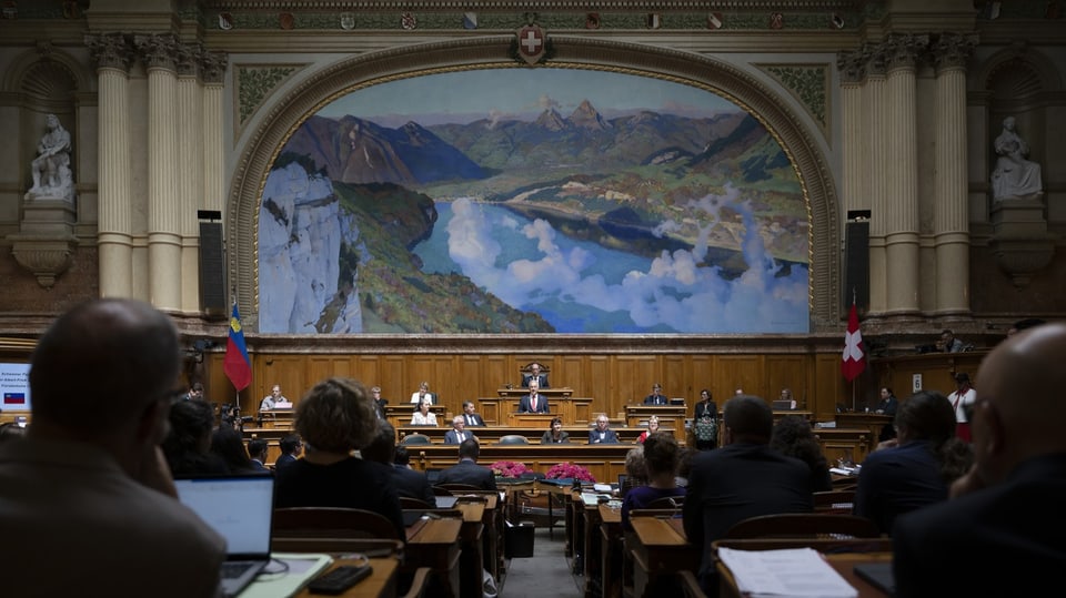 Blick in den Nationalratssaal während einer Session.