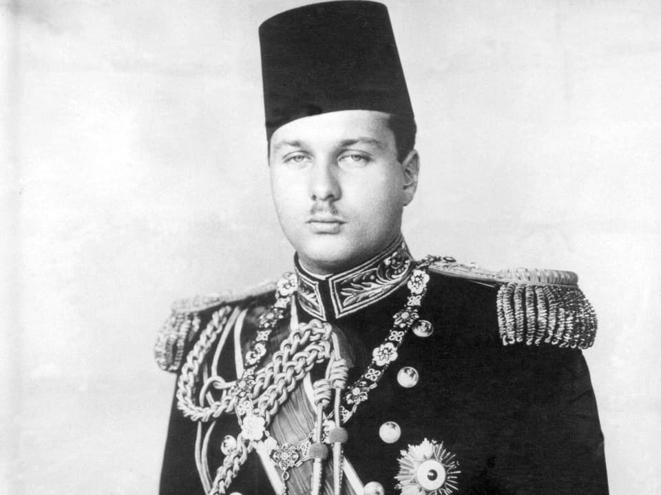 Porträt von König Farouk von Ägypten. 