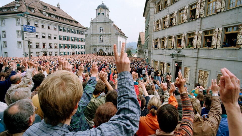 Im April 1996 trafen sich die Ausserrhodner in Trogen zur letzten Landsgemeinde.