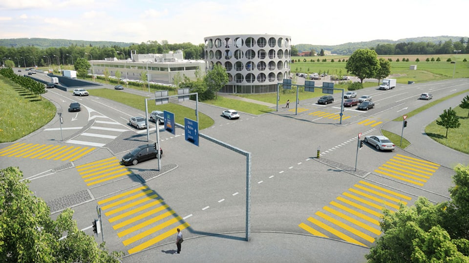 Visualisierung neue Kreuzung beim A1-Zubringer in Lenzburg.