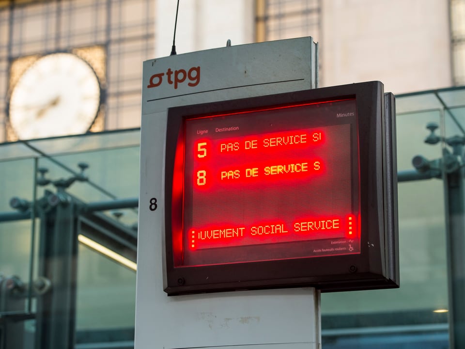 Schild «Pas de service» in Genf