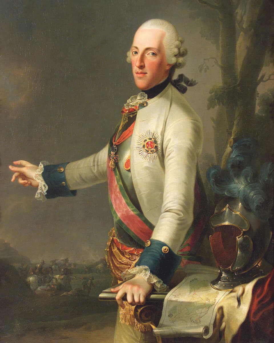 Man sieht ein Porträt von Herzog Albert von Sachsen.