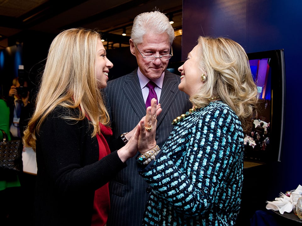 Chelsea, Bill und Hillary Clinton