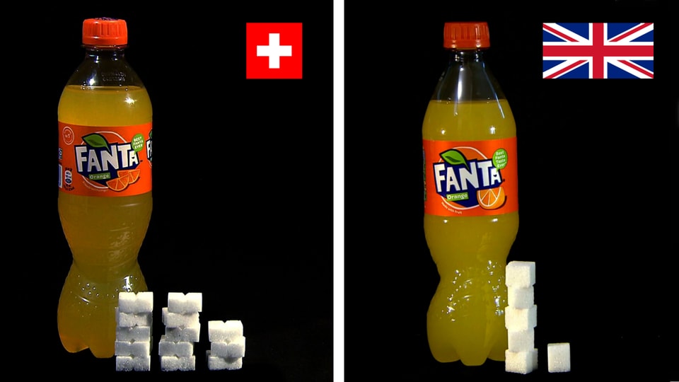 Fantaflaschen mit Zuckerwürfel