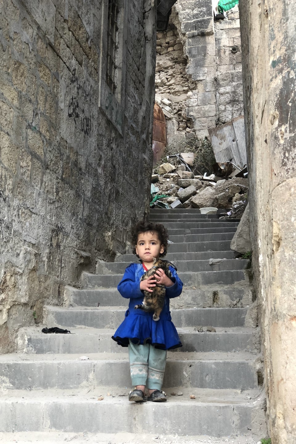 Kind in Aleppos Gassen, 22.12.17