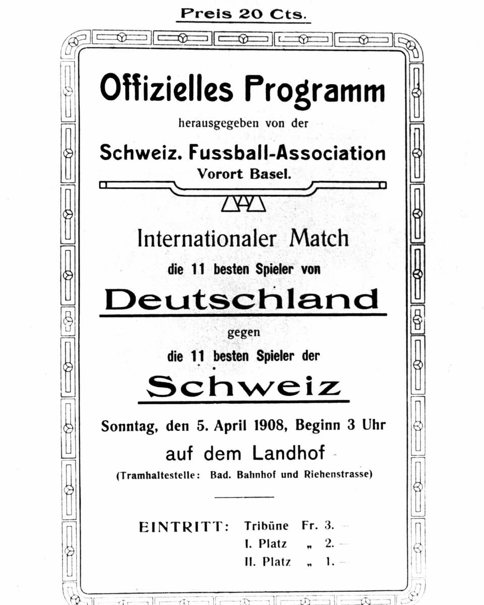 Das offizielle Match-Programm von 1908.
