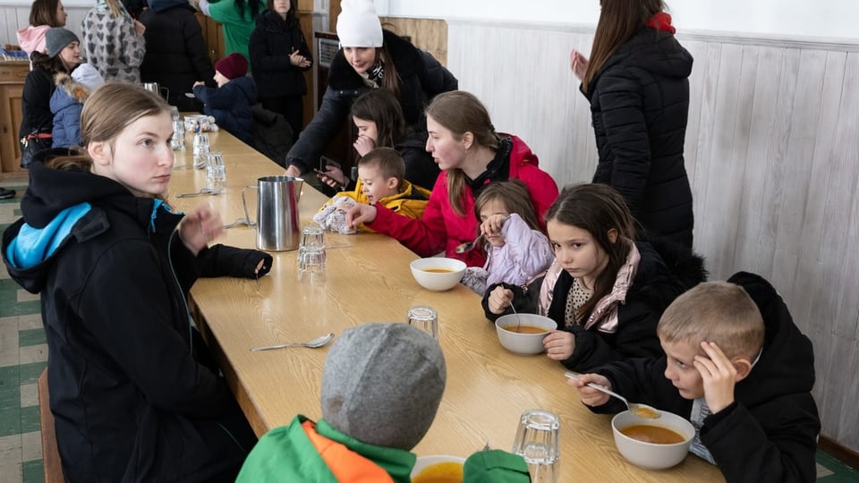 Ukrainische Flüchtlinge in Kandersteg/BE.