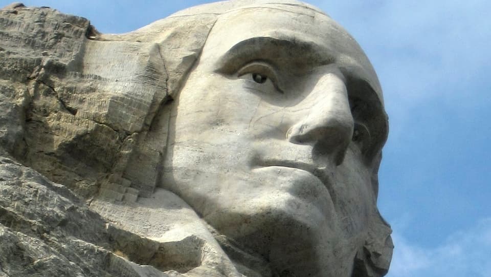George Washingtons Gesicht aus Stein am Mount Rushmore