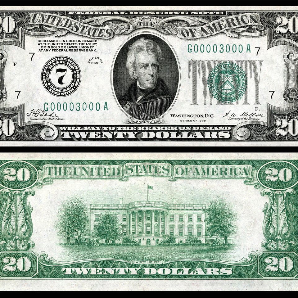 20-Dollar-Note von 1928