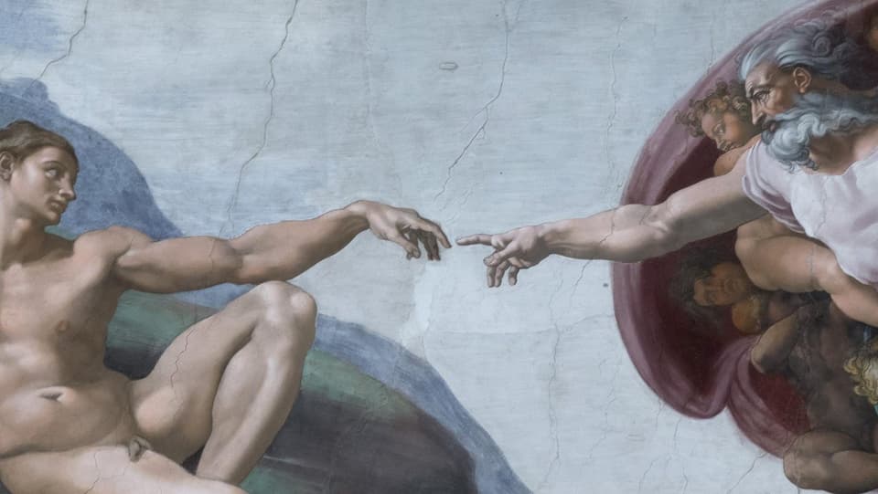 Das Fresko «Die Erschaffung Adams» von Michelangelo