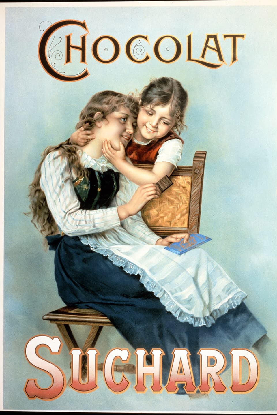Ein Werbeplakat für Suchard-Schokolade um 1900