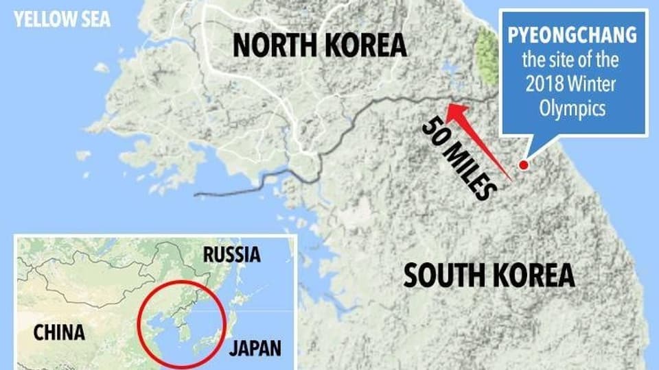 Karte koreanische Halbinsel.
