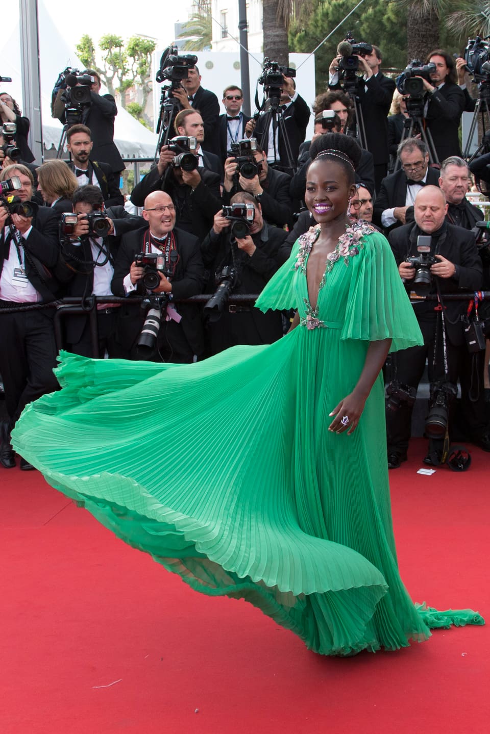 Lupita Nyong’o im grünen Kleid. 