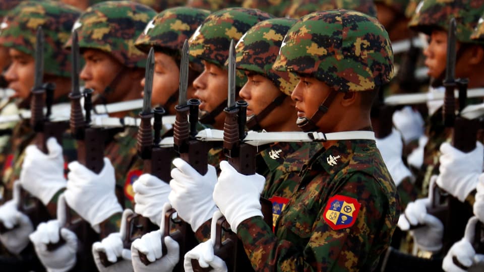 Ein Bild von Soldaten der Militärjunta.