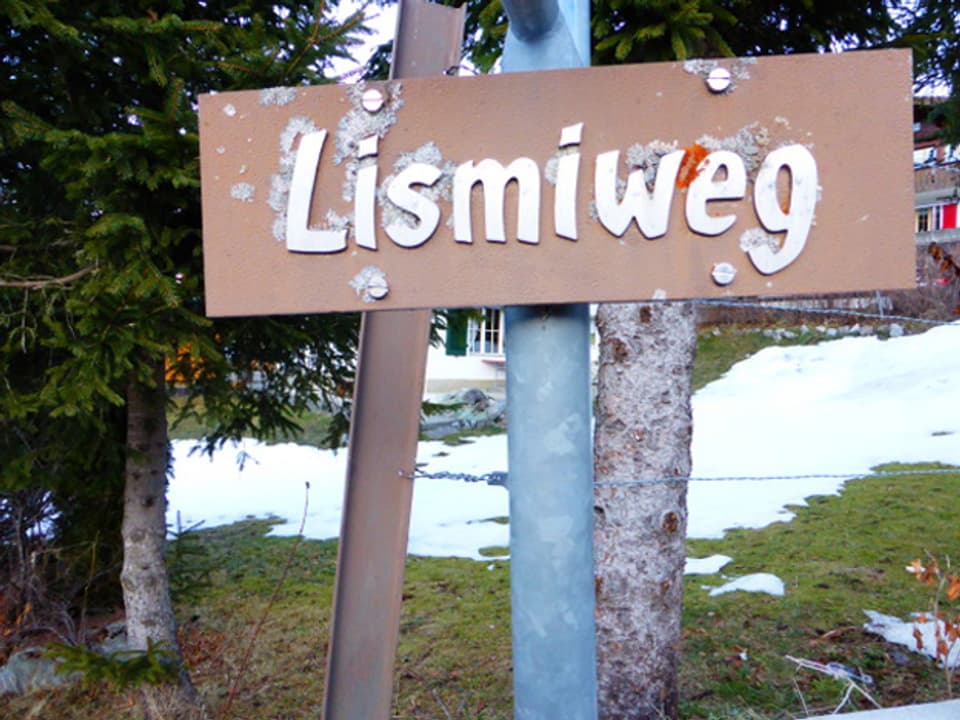 Auf einem Strassenschild steht «Lismiweg».
