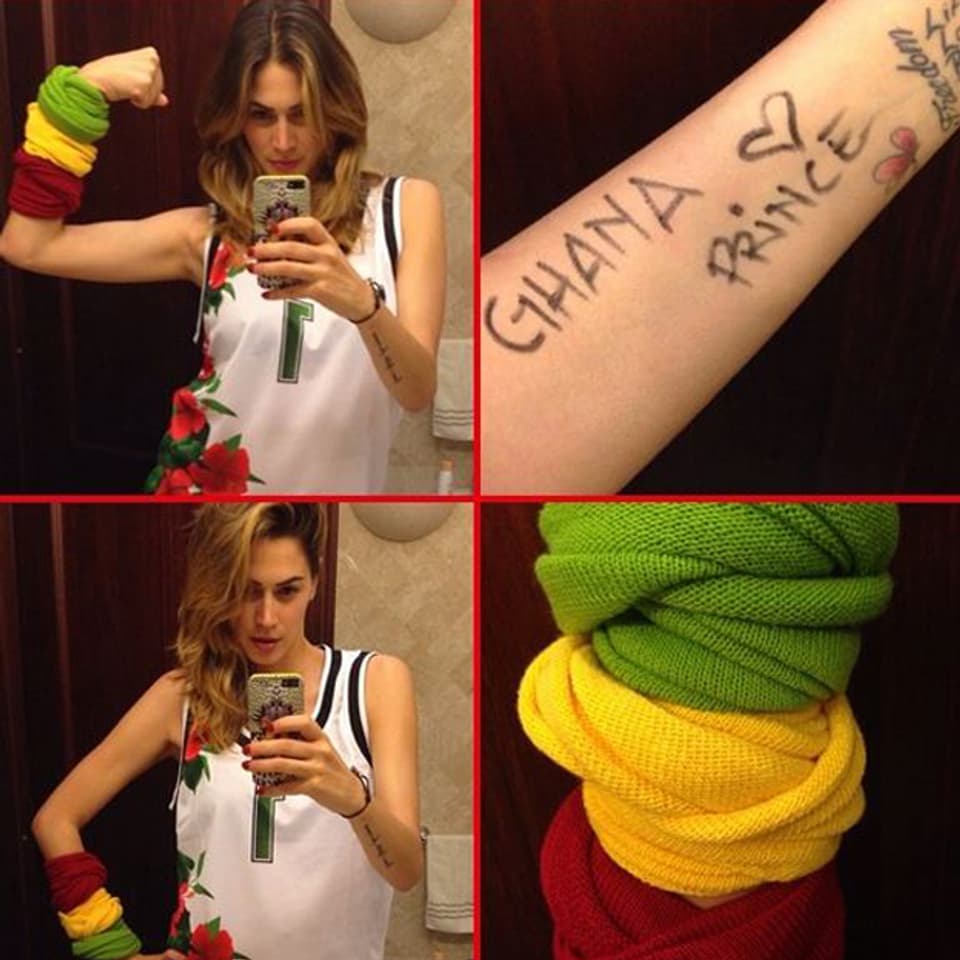 Melissa Satta macht ein Selfie und fant für Ghana