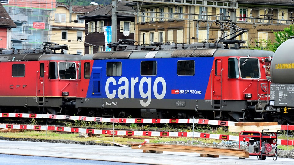 Cargo-Zug in der Schweiz.