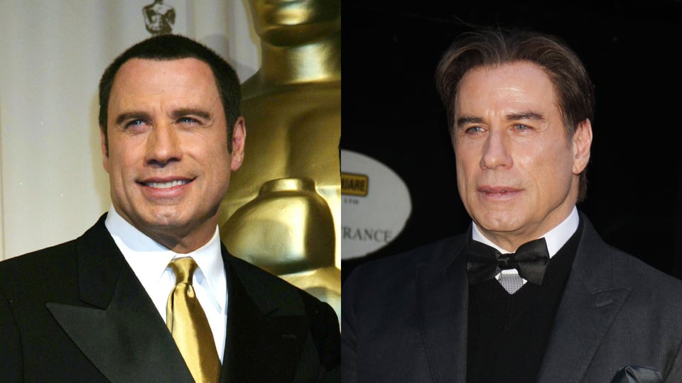 Porträt von John Travolta früher und heute.