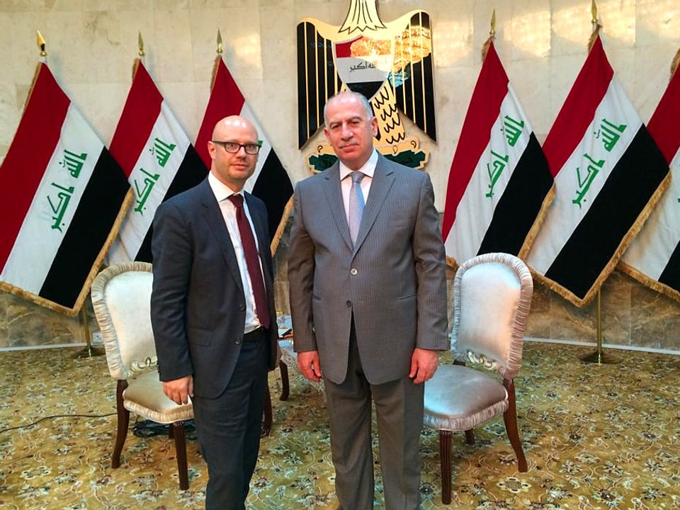 Pascal Weber und der irakische Vize-Präsidenten Usama Al-Nudschaifi