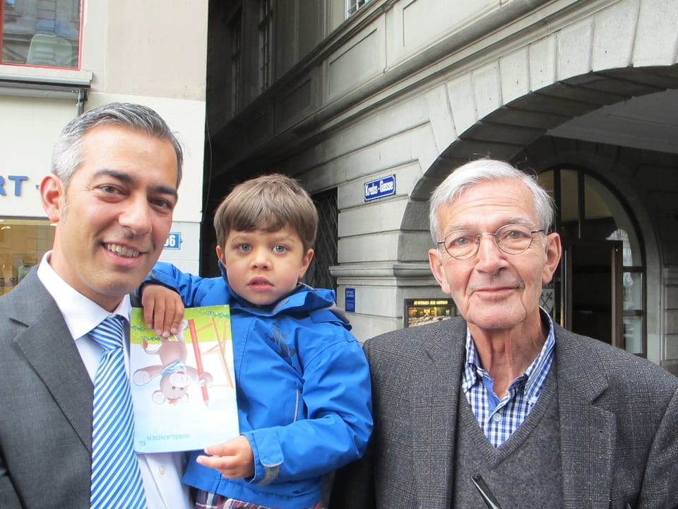 Peter Küng, neuer Gemeinderatspräsident der Stadt Zürich mit Sohn Emil und Vater Willy