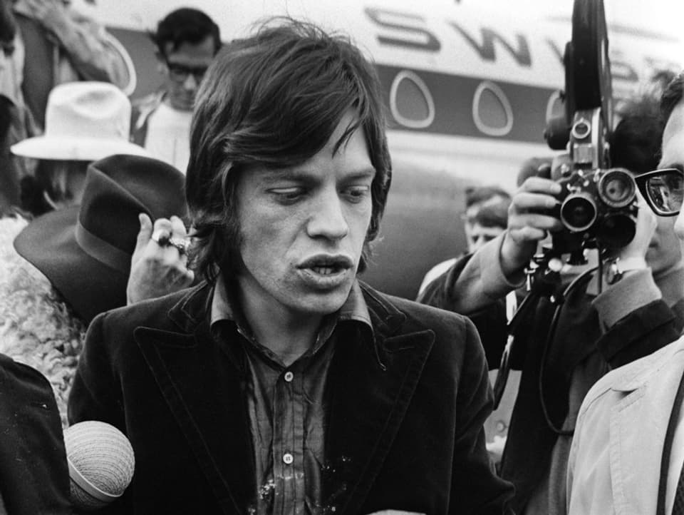 Achtung vor Mick Jagger: Der Stones-Frontmann kommt im April 1967 in Zürich an.
