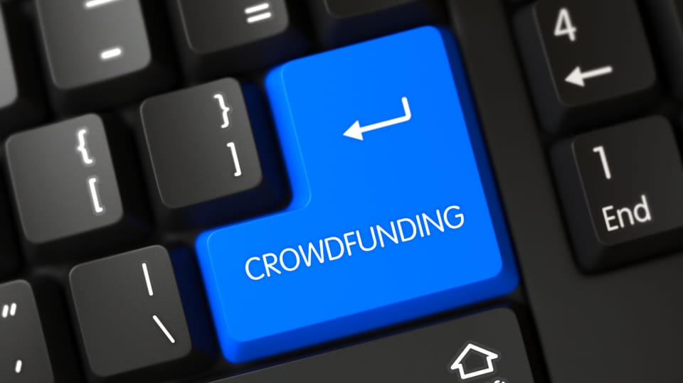 Computertastatur "Crowdfunding"-Taste