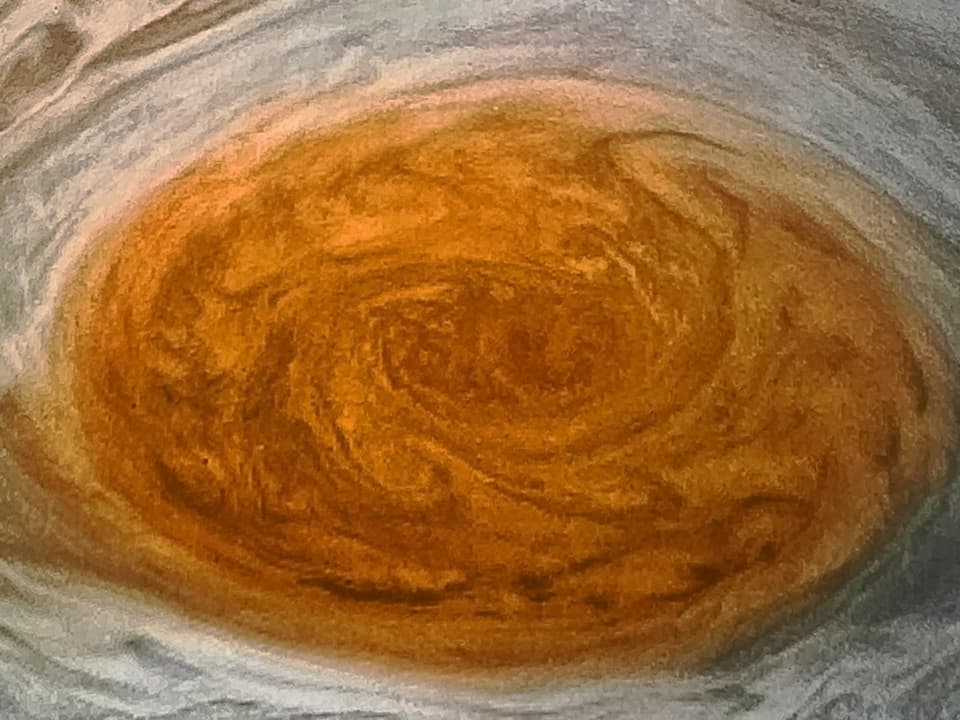 Der «rote Fleck» auf dem, Jupiter in Nahaufnahme.