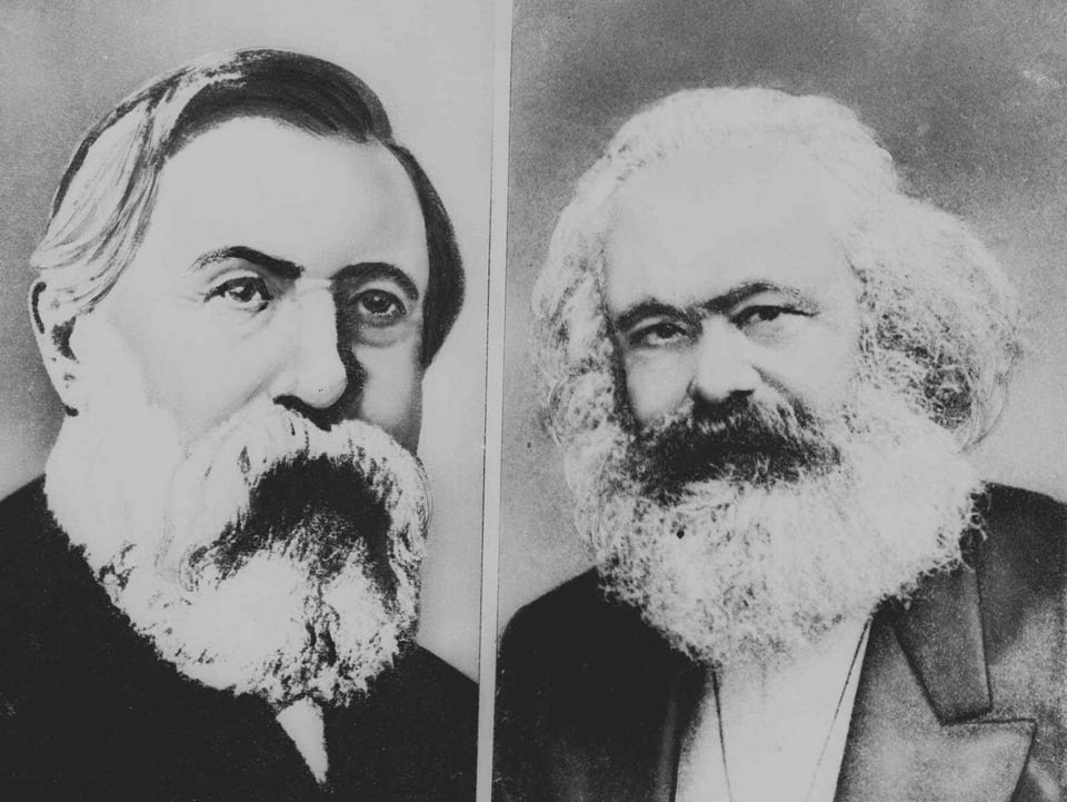Archivbilder von Friedrich Engels (links) und Karl Marx (rechts).