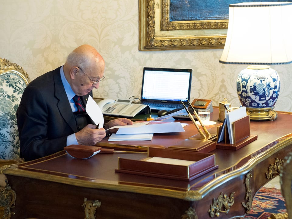 Napolitano in seinem Büro