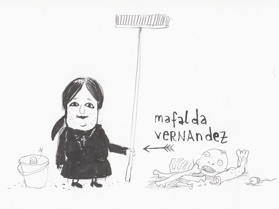 Illustration der Putzfrau aus Porto.