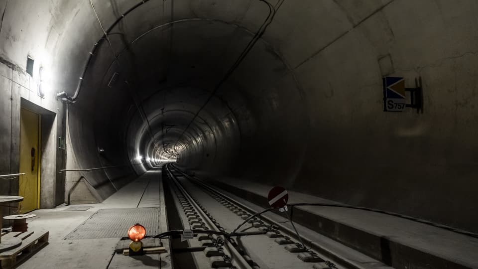 Die Oströhre des Lötschberg-Basistunnels