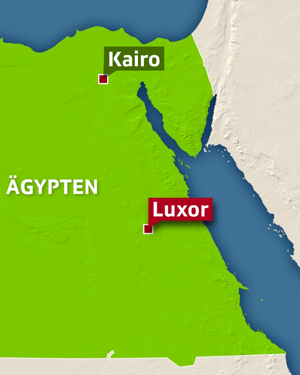 Karte von Ägypten mit Luxor.