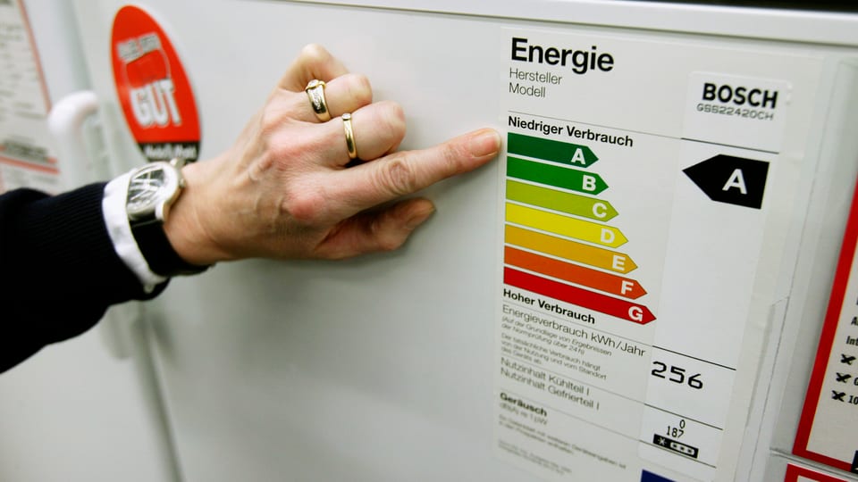 Geräte mit niedrigem Stromverbrauch erhalten das Energie-Label A.