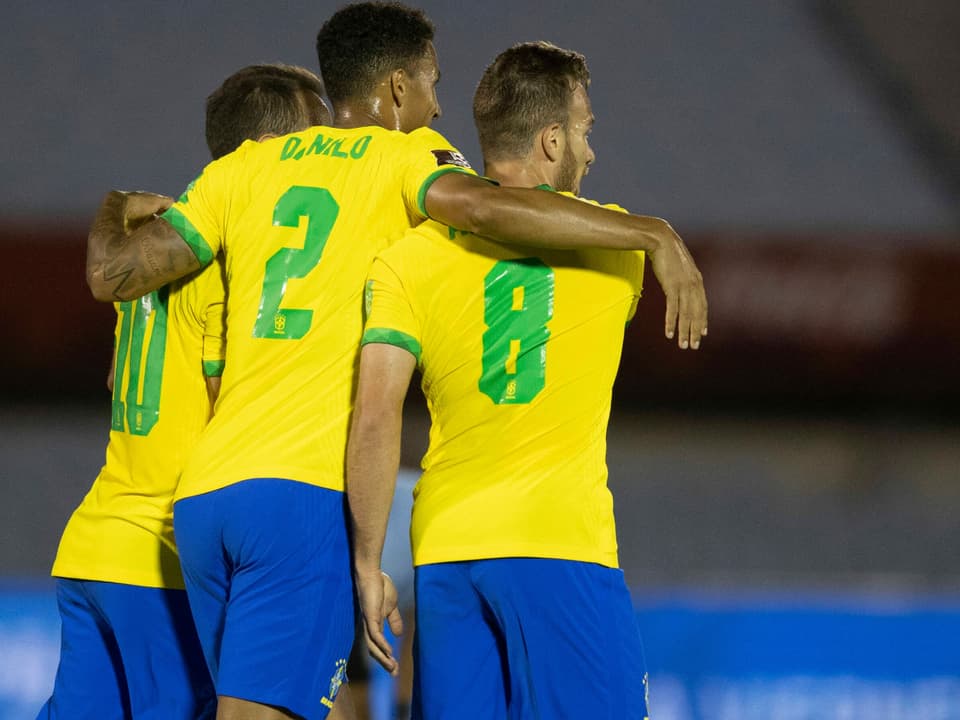 Die Brasilianer nach dem 2:0-Sieg in Uruguay