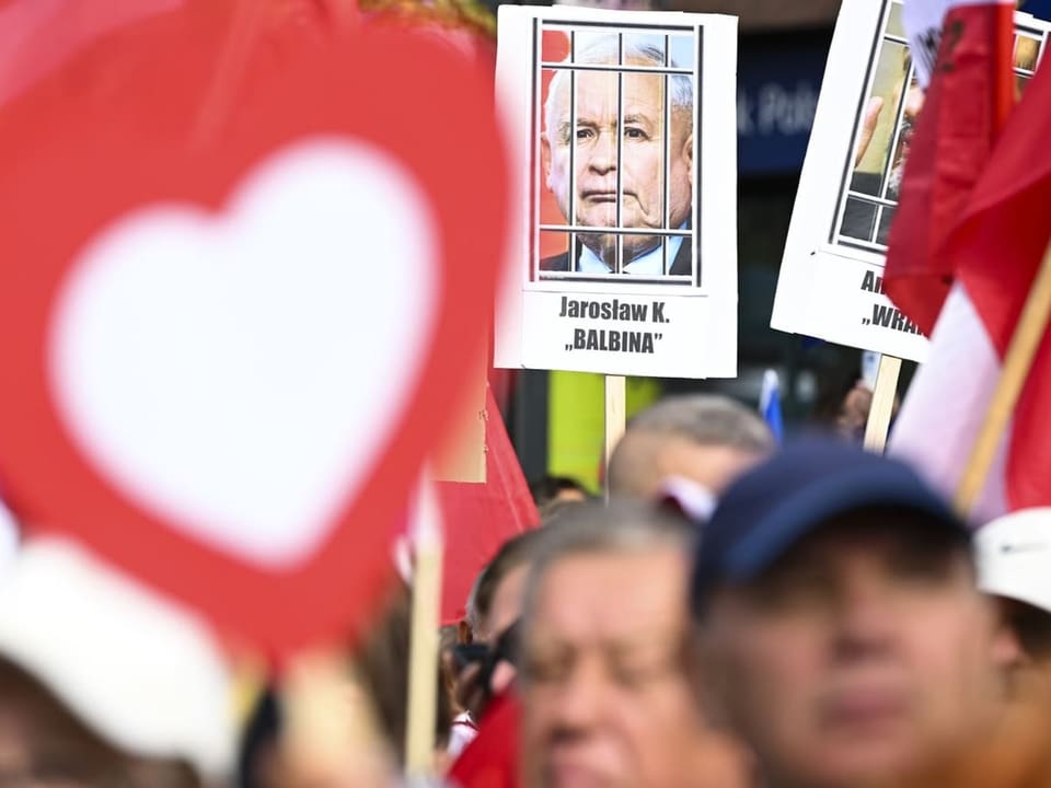 Poster with a man behind bars