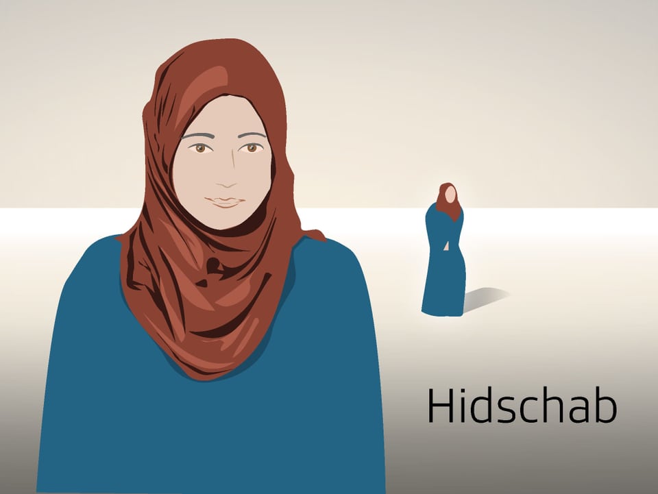 Illustrierte Frau mit Hidschab.