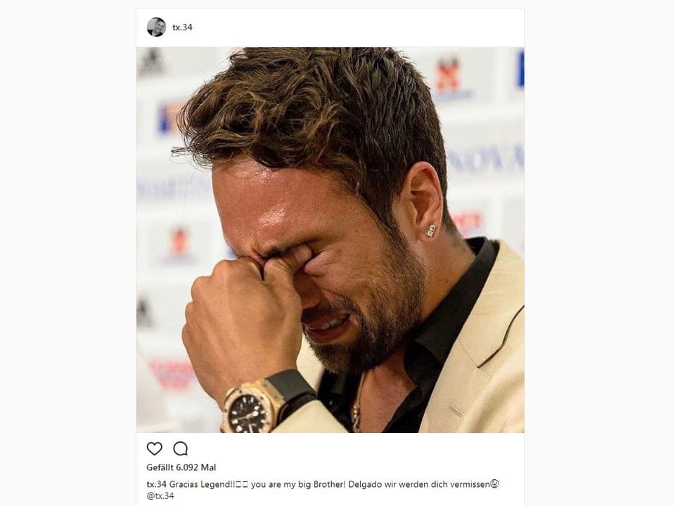 Teamkollege Taulant Xhaka erweist Delgado auf Instagram die Ehre.