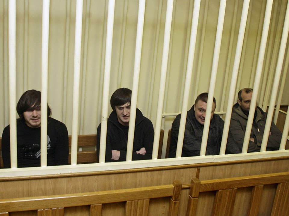 Sergej Hadschikurbanow (v.l.), Pawel Rjagusow und die Brüder Ibrahim und Dschabrail Mahmudow. 