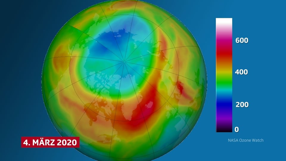 Folgen des Winters Ozonloch über dem Nordpol Meteo SRF