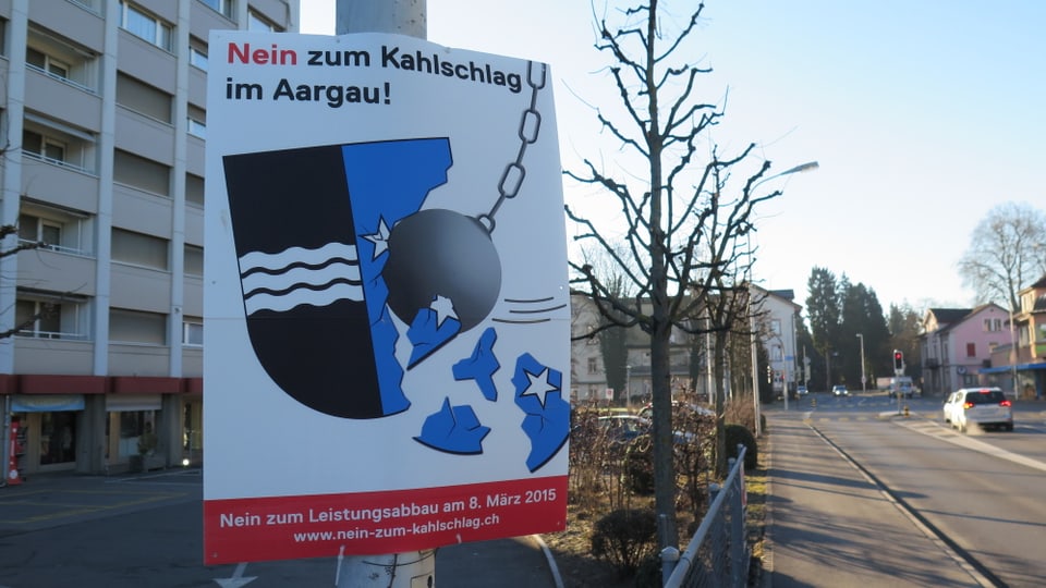 Plakat "Nein zum Kahlschlag im Aargau"